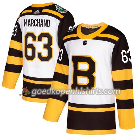 Boston Bruins Brad Marchand 63 2019 Winter Classic Adidas Wit Authentic Shirt - Mannen